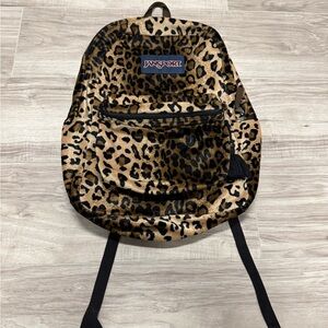JanSport Animal Print Backpack Y2K Cheetah Print Rare Like New Condition